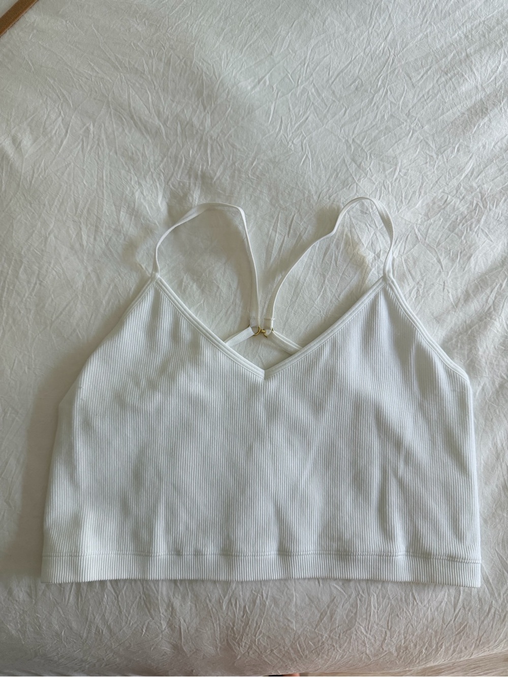 Abercrombie white Seamless Fabric Bralette - L